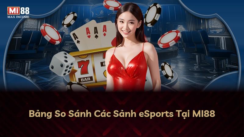 Bảng So Sánh Các Sảnh eSports Tại MI88